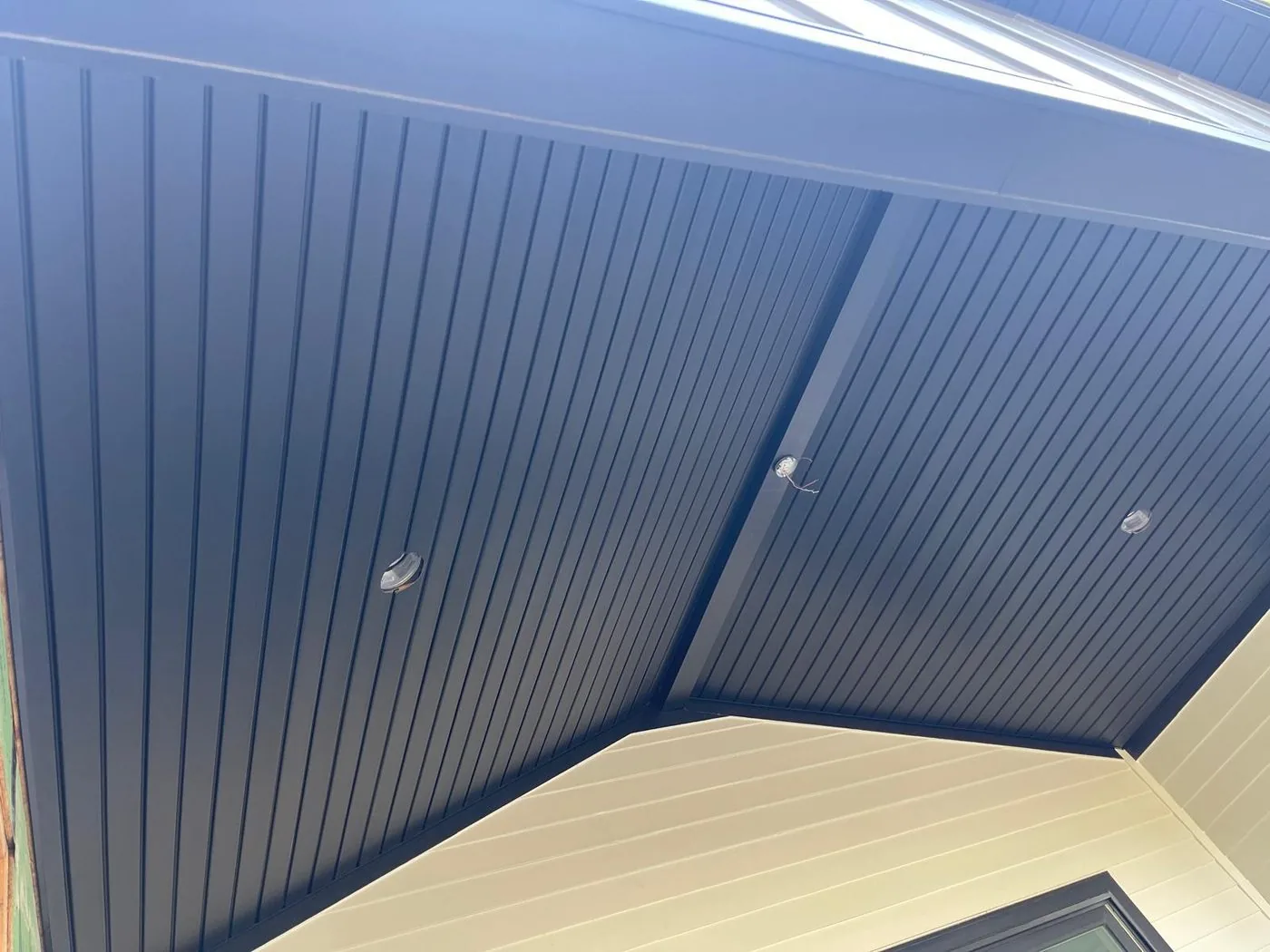 New soffit installation with clean finish