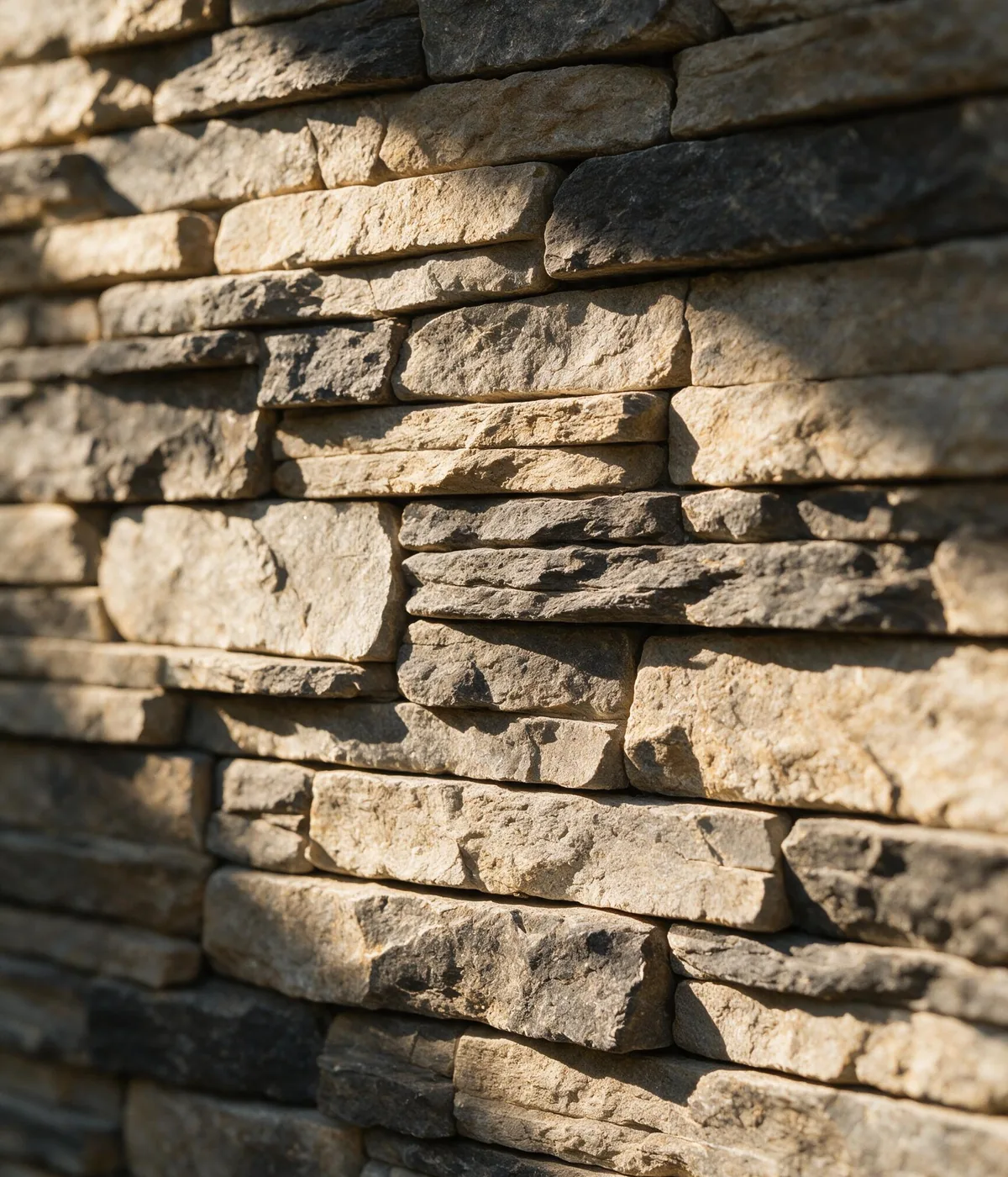 Close detail of Evolve Stone dry-stacked veneer texture